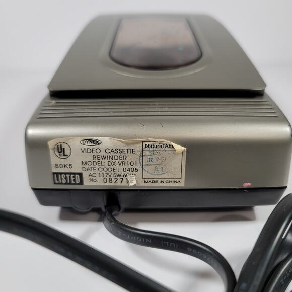 Dynex DX-VR101 VHS Rewinder Video Cassette Tape Auto Stop Rewind Soft Eject - Picture 6 of 6